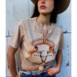 Beige Graphic Women's Blouse